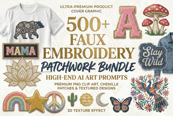 500 Faux Embroidery Patchwork Bundle Review