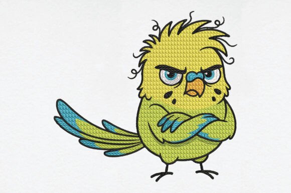 Angry Budgie Parrot Embroidery: A Fun Twist for Personalized Gifts
