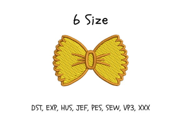 Bow Tie Pasta Embroidery Design