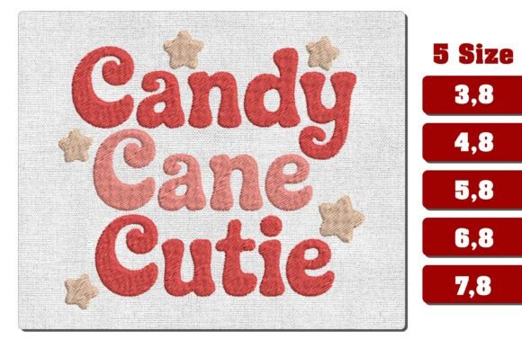 Candy Cane Cutie Embroidery Design File
