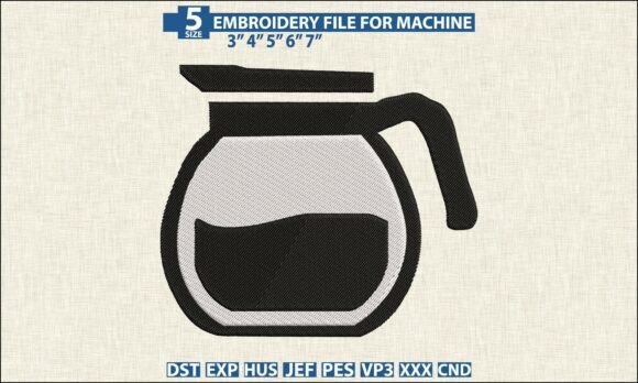 Coffee Pot Embroidery Pattern PES DST Review