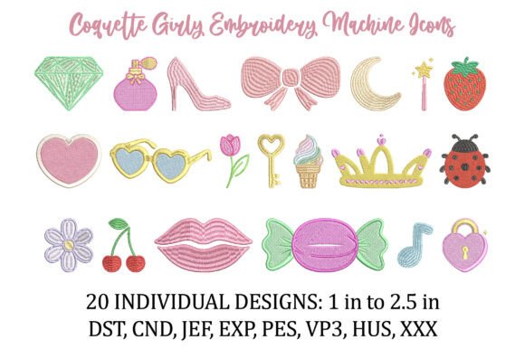 Coquette Girly Embroidery Machine Icons Review