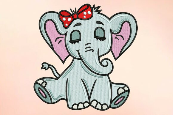 Cute Bow Elephant Embroidery Design Review
