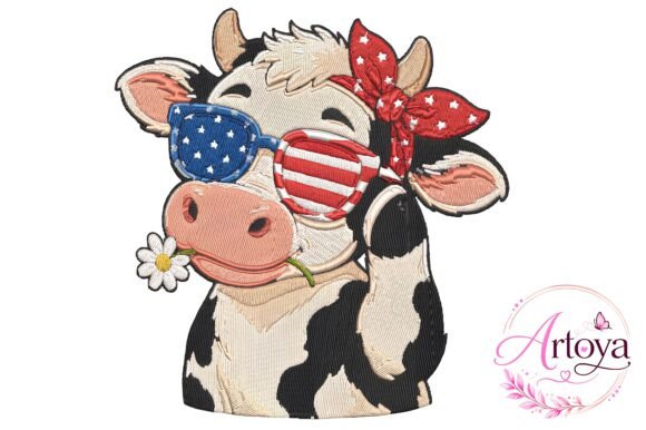 Patriotic Cow Embroidery Design Review