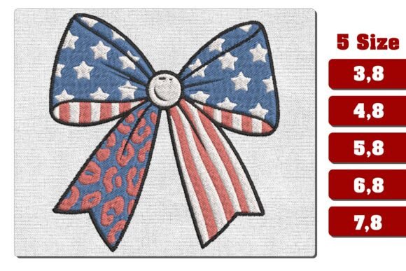 Patriotic Leopard Bow Embroidery Design Review