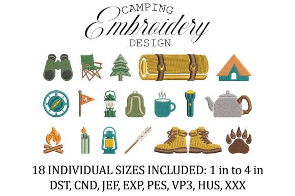 Set of 20 Camping Icons Embroidery Pack Review